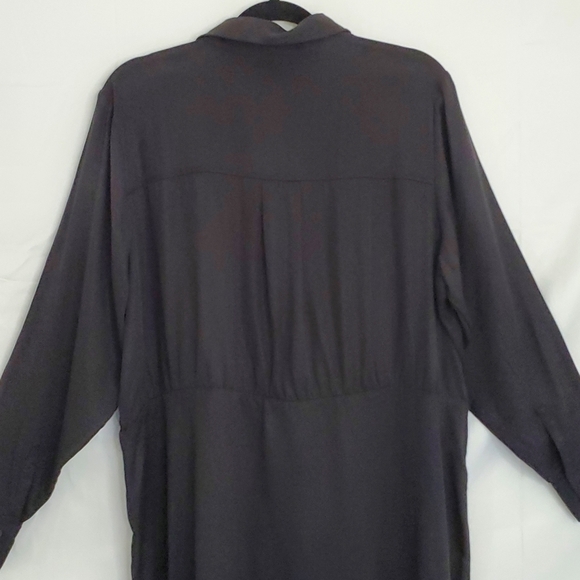 Asymmetric Tencel Shirt Dress with Pockets Size 20W Cinched Tie Front Office NEW - Picture 8 of 15